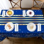 Graduation Tablecloths Blue and Gold - 3 Pack