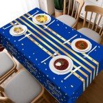 Graduation Tablecloths Blue and Gold - 3 Pack