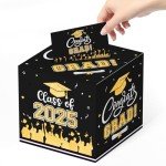 Black & Gold 2025 Graduation Card Box
