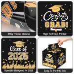 Black & Gold 2025 Graduation Card Box