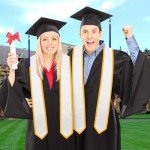 White Graduation Stole with Gold Trim - 2025