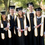 White Graduation Stole with Gold Trim - 2025