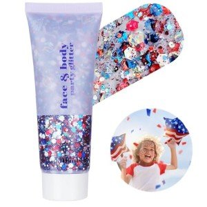 Red, White & Blue Body Glitter for 4th of July