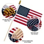 12 Pack Mini American Flags on Sticks