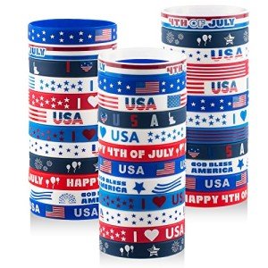 36pcs 4th of July Silicone Wristbands for Kids