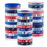 36pcs 4th of July Silicone Wristbands for Kids