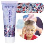 USA Flag Body Glitter for 4th of July Fun