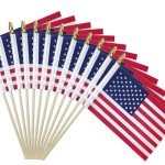 50 Mini American Flags on Sticks for Celebrations
