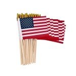 12 Pack Mini American Flags on Sticks