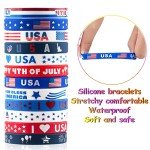 36pcs 4th of July Silicone Wristbands for Kids