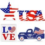 4th of July Wooden Star Decor – 4 Pack