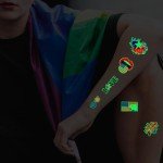 80PCS Luminous 4th of July Temporary Tattoos