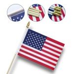 50 Mini American Flags on Sticks for Celebrations