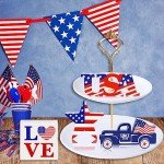 4th of July Wooden Star Decor – 4 Pack