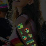 80PCS Luminous 4th of July Temporary Tattoos
