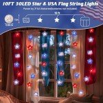 Patriotic 4th of July String Lights 10FT