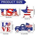 4th of July Wooden Star Decor – 4 Pack