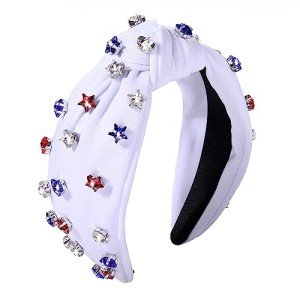 Patriotic American Flag Headband with Star Charm