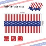 3 Pack Patriotic Disposable Tablecloths for Parties