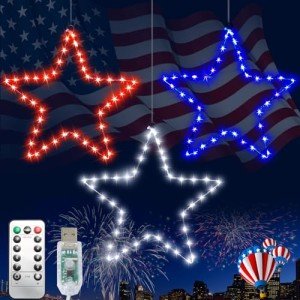 Patriotic Star Lights - 3 Pack for Holidays