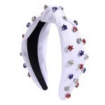 Patriotic American Flag Headband with Star Charm