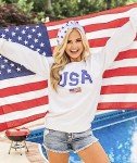 Patriotic American Flag Headband with Star Charm