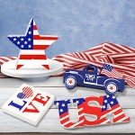 4th of July Wooden Star Decor – 4 Pack