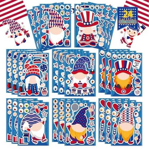 Patriotic Make-a-Face Stickers for Kids