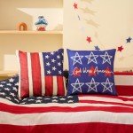 Patriotic 18x18 Throw Pillow Covers, Set of 4