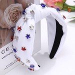 Patriotic American Flag Headband with Star Charm