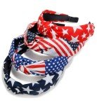 Patriotic American Flag Headbands for Women - 4 Pack