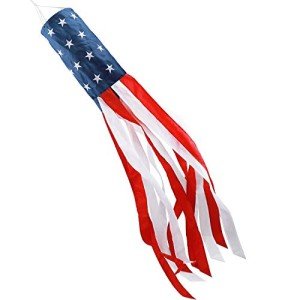 60-Inch Patriotic American Flag Windsock Decor