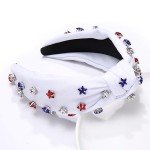 Patriotic American Flag Headband with Star Charm