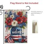 Patriotic 4th of July Garden Flag - Burlap 12x18