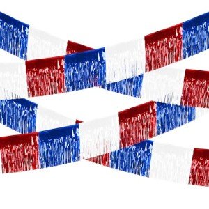 4 Pack Patriotic Tinsel Fringe Garland Curtains