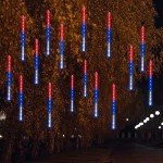 Patriotic LED Meteor Shower Lights for Holidays