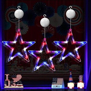 Patriotic 4th of July Window Fairy Lights - 3 Pack