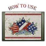 4th of July Patriotic Burlap Placemats Set of 4
