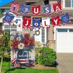 Patriotic 4th of July Garden Flag - Burlap 12x18