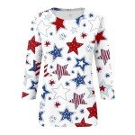 Independence Day Star Printed 3/4 Sleeve Shirt