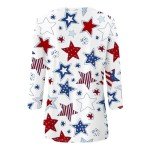 Independence Day Star Printed 3/4 Sleeve Shirt