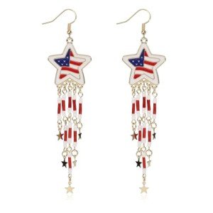 Patriotic Red, White & Blue Star Earrings