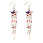 Patriotic Red, White & Blue Star Earrings