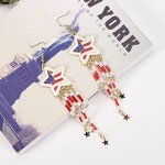 Patriotic Red, White & Blue Star Earrings