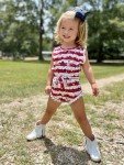 Cute Infant Girls' Patriotic July Romper Outfit