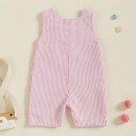 Cute Striped Sleeveless Baby Romper Outfit