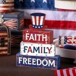4 Pcs Patriotic Table Decor for Independence Day