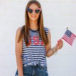 American Flag Heart Cat Eye Sunglasses