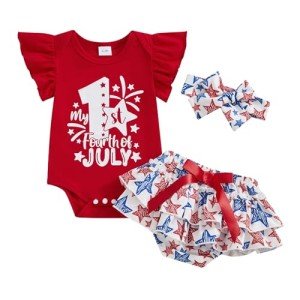 Baby Girl's 1st Fourth of July Outfit