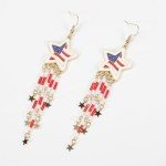 Patriotic Red, White & Blue Star Earrings